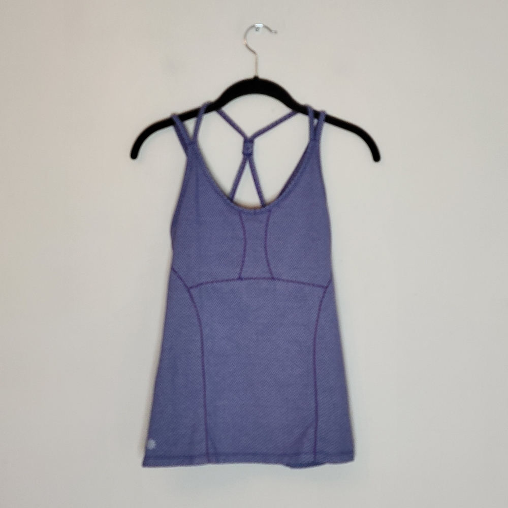 ATHLETA EMPOWERMENT TANK TOP SIZE MEDIUM PURPLE HERRINGBONE - Picture 1 of 14